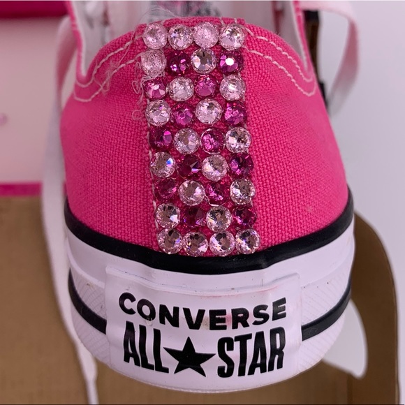 CONVERSE PINK EMBELLISHED CONVERSE T-SHOES SIZE 7 - Picture 7 of 16